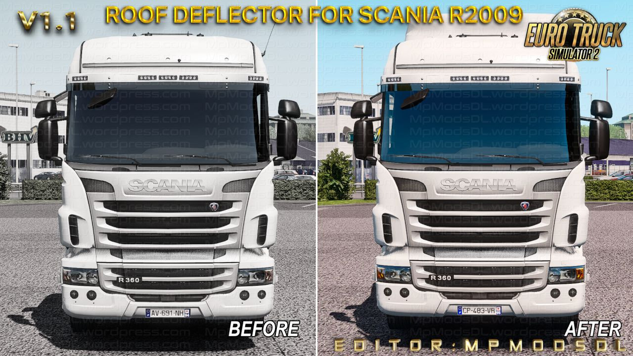 Roof Deflector For Scania R2009 Mod For ETS2 [Single-Multiplayer]